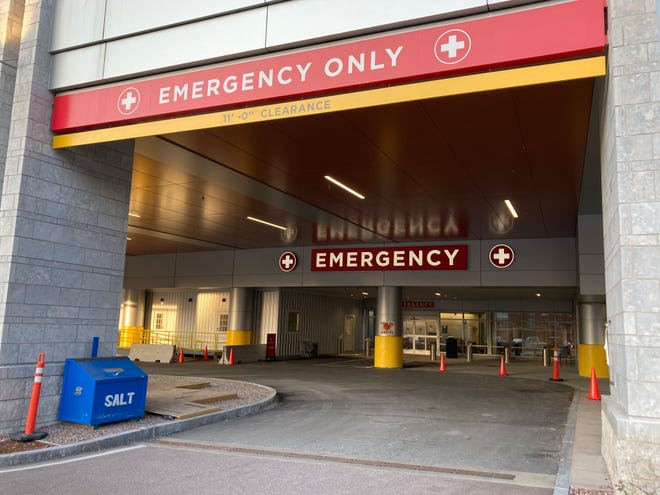 The entrance to the emergency room at the University of Vermont Medical Center in Burlington on November 7, 2020.